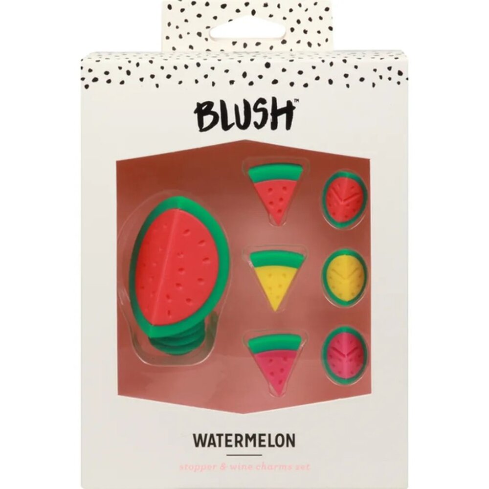 Blush Watermelon Stopper and Wine Charms